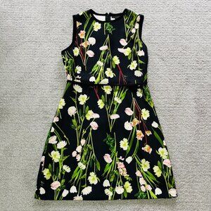 Victoria Beckham Black Sleeveless Floral Mini Dress, Size Small- Like New